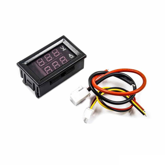 0.28 inç 0-100V 50A Çift LED Kırmızı Voltmetre ve Mavi Ampermetre (Şönt Dirençli) - Görsel 4