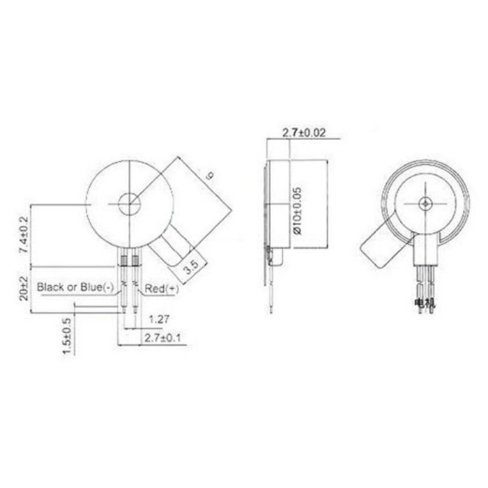 1027 Düz Titreşim Motoru - Görsel 2