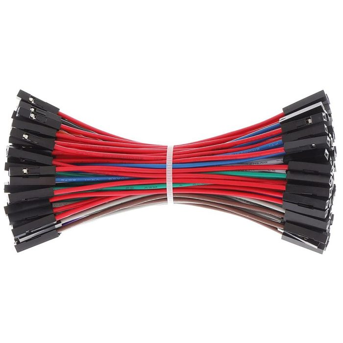 Karışık Renkli 20 Adet 24AWG Dişi - Dişi Breadboard Jumper Kablosu - 10cm - Görsel 2