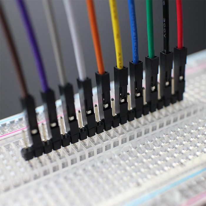 Çok Renkli 20 Adet 24AWG Erkek – Dişi Breadboard Jumper Kablosu - 10 cm - Görsel 2