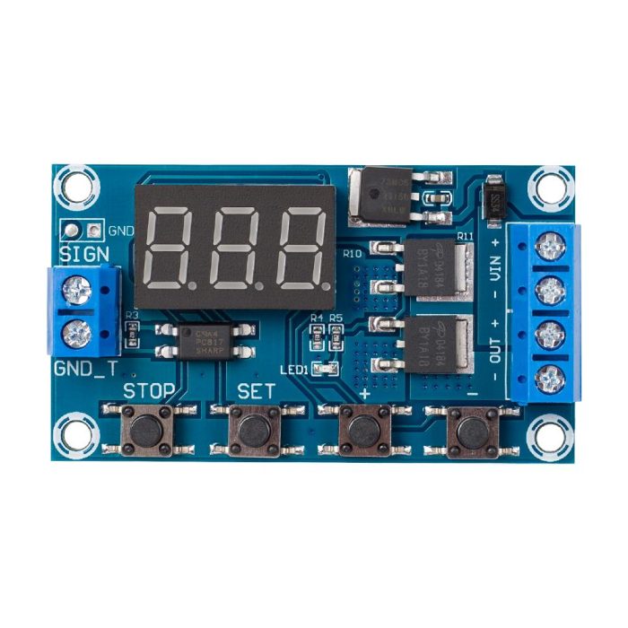 DC 5-36V Çift MOSFET LED Ekran Kontrollü Zamanlama Gecikmeli Anahtar Devresi - Görsel 1