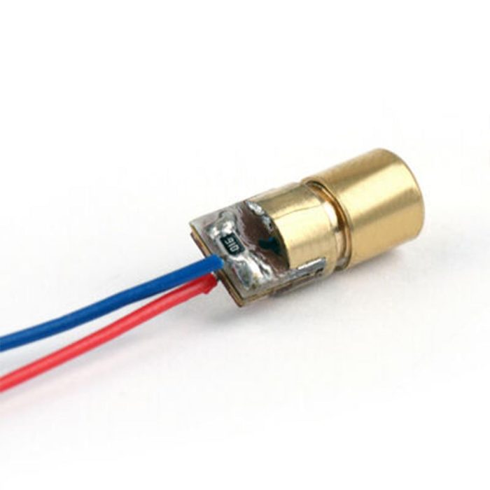 6mm 650nm 5mW Kırmızı Nokta Kafalı Bakır Lazer 5V - Görsel 2