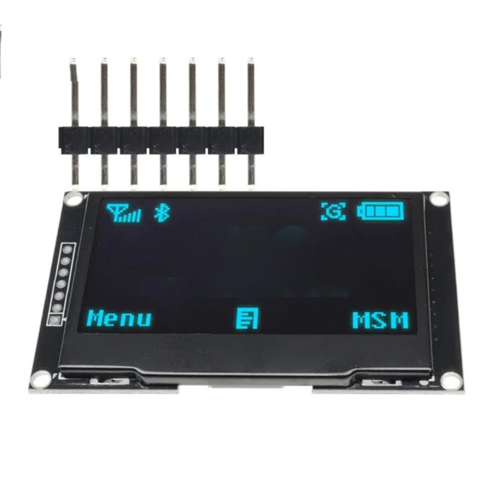 2.42 inç 128x64 SSD1309 7 Pinli SPI/I2C Mavi OLED LCD Ekran Modülü - Görsel 2