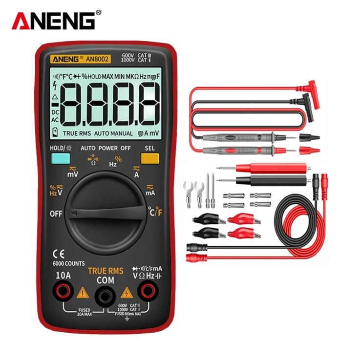 ANENG AN8002 6000 Yüksek Hassasiyetli Dijital Kırmızı Multimetre - Görsel 2