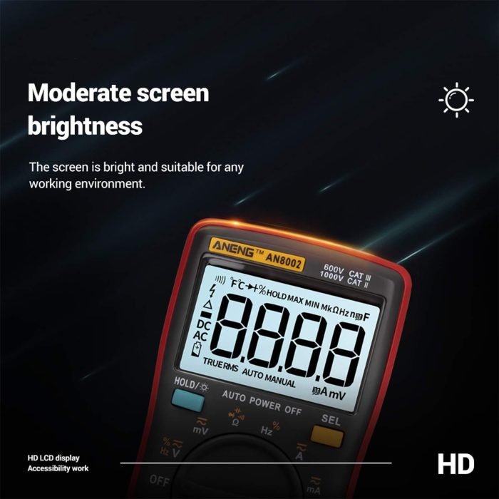 ANENG AN8002 6000 Yüksek Hassasiyetli Dijital Kırmızı Multimetre - Görsel 6