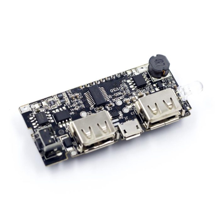 Çift USB Girişli 5V (1A Çiftlı Durumda) 2.1A Powerbank 18650 Batarya Şarj Kartı - Görsel 4