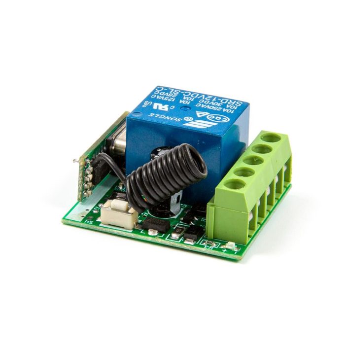 DC 12V 1 Kanallı 433 MHz Kablosuz RF Alıcılı Röle Modülü - Görsel 4