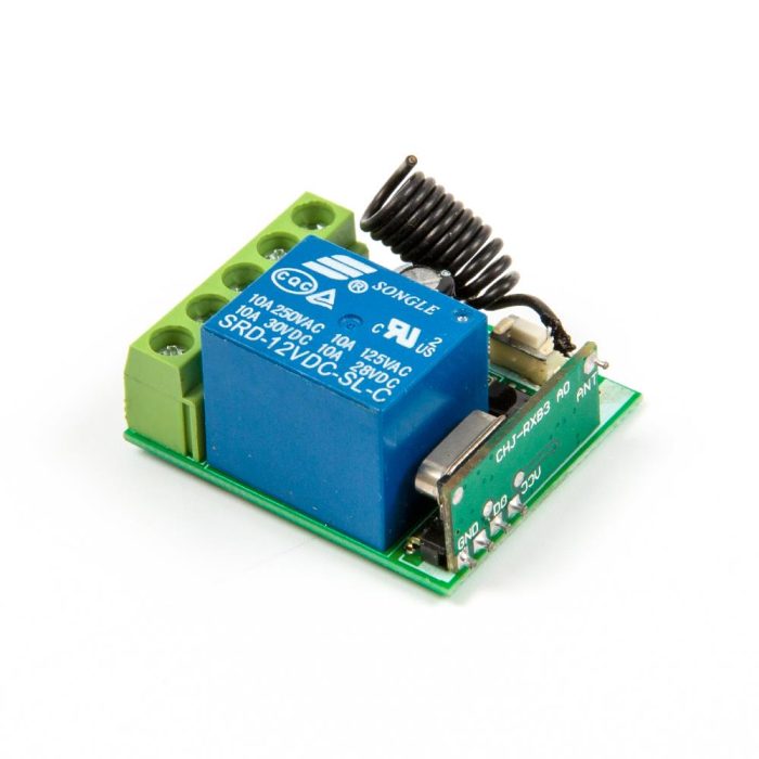 DC 12V 1 Kanallı 433 MHz Kablosuz RF Alıcılı Röle Modülü - Görsel 5