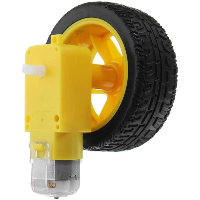 Akıllı Araba için DC 3-6V Dişli Motorlu Plastik Robot Tekerlek Seti - Görsel 4