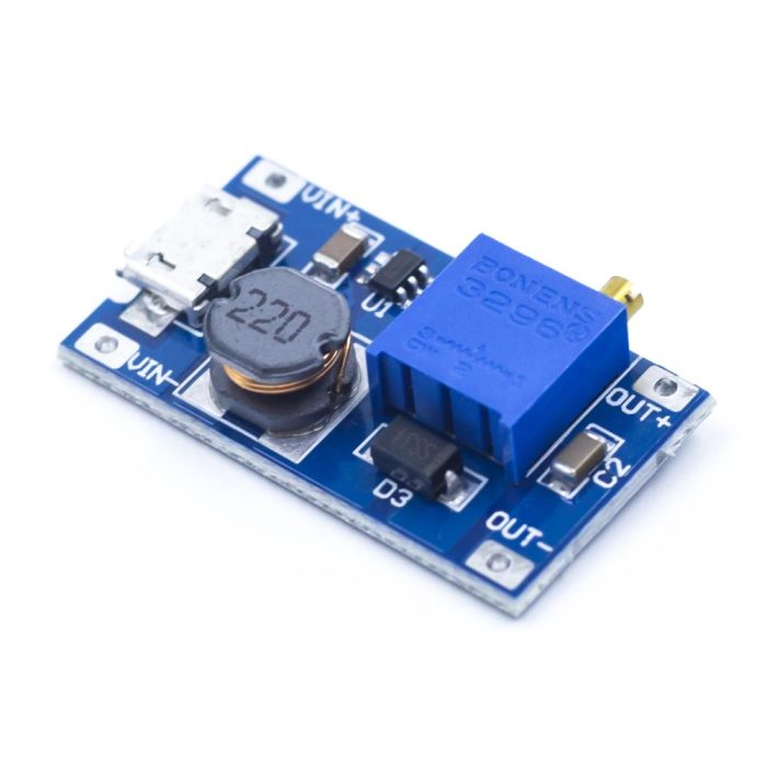MT3608 2A Yükselteç DC-DC Aşamalı Güç Modülü Micro Usb Girişli Gerilim Yükseltici Modül - Görsel 7