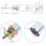 N20 6V DC 300 RPM M3x55 mm Mikro Metal Redüktörlü Uzun Şaftlı Motor - Görsel 5