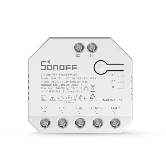 Sonoff Dual R3 Çift Kanallı Wifi Akıllı Ev Switch Modülü (Google Home & Alexa Uyumlu) - Görsel 2