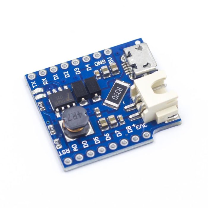 wemos-d1-lithium-batarya-sarj-karti-6677.jpg WeMos D1 Mini Lityum Batarya Şarj Kartı v1.1 (Tek Lityum Pil Şarj) - Görsel 1