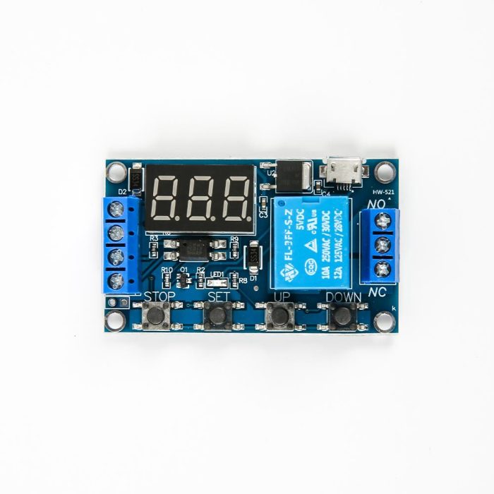 Zaman Ayarlı Geciktirmeli Röle Kartı Led Ekran 6-30V Micro USB Girişli - Görsel 6