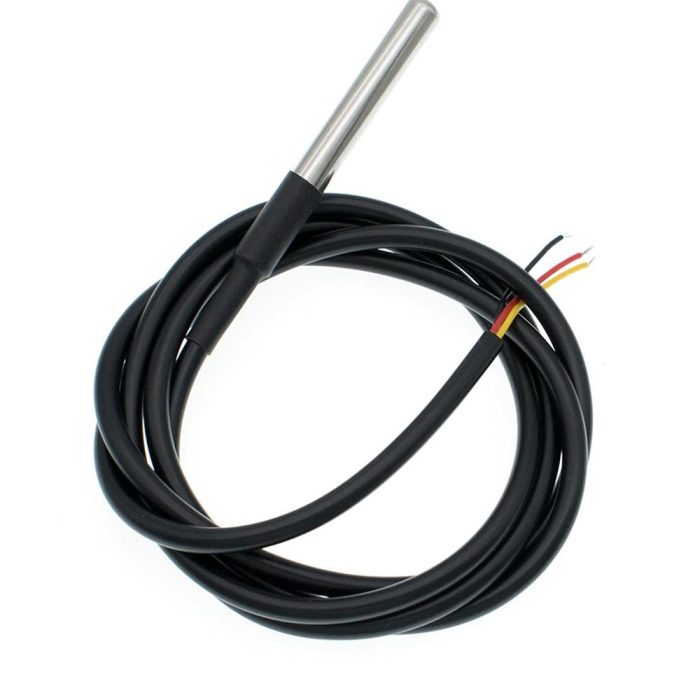 DS18B20 1 Metre Çin Çipli Termal Su Geçirmez Prob Sıcaklık Kontrol Sensörü - Görsel 3