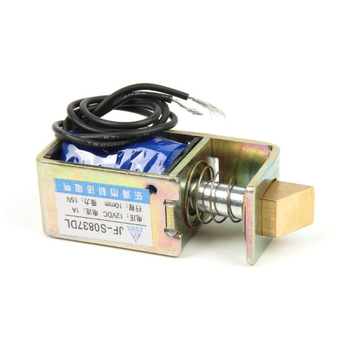 JF-S0837DL DC 12V 1A 10 mm Hareketli 15N Solenoid Elektromıknatıs - Görsel 5