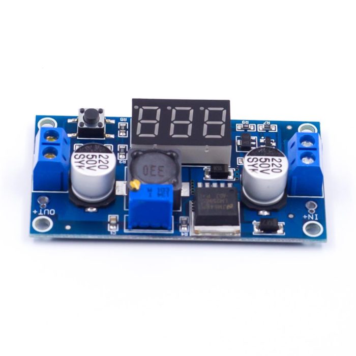 LM2596 LM2596S Güç Modülü, LED Voltmetre Dijital Ekranlı DC-DC Ayarlanabilir Kademeli Güç Kaynağı Modülü - Görsel 3