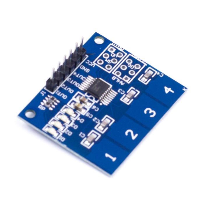 TTP224 4 Anahtarlı Dokunmatik Sensör Modülü - Görsel 4