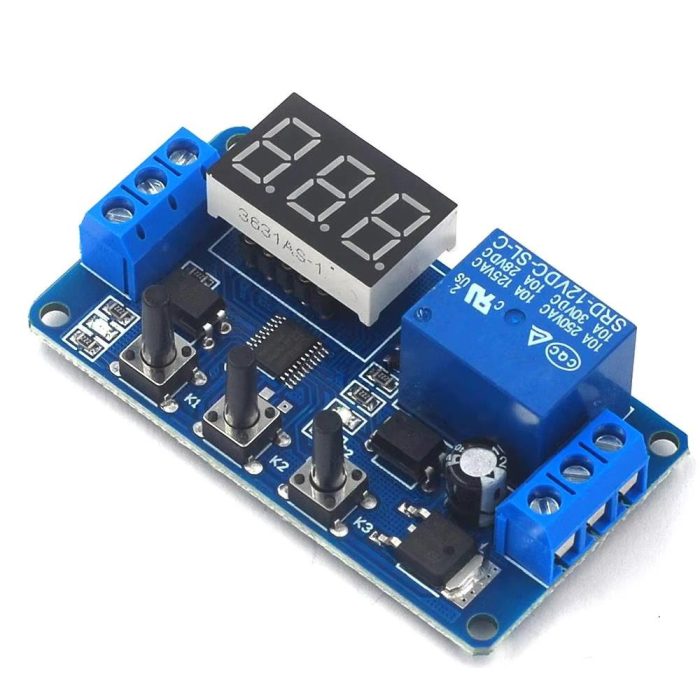 1 Kanal 12V Ayarlanabilir Tetik Gecikme Döngüsü Zaman Ayarlı Röle Modülü (Kutulu) - Görsel 3