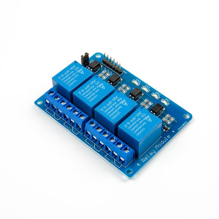 12V 4 Kanallı Kırmızı Işıklı Röle - Görsel 3