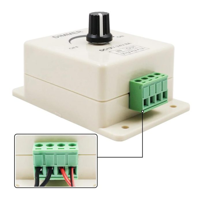 Led Dimmer DC 12V 24V 8A Ayarlanabilir Parlaklık Kontrolü - Görsel 2