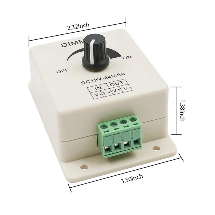 Led Dimmer DC 12V 24V 8A Ayarlanabilir Parlaklık Kontrolü - Görsel 4
