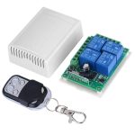 4 Kanallı Kablosuz Kumanda RF Alıcılı Röle Modülü DC 12V 433MHz