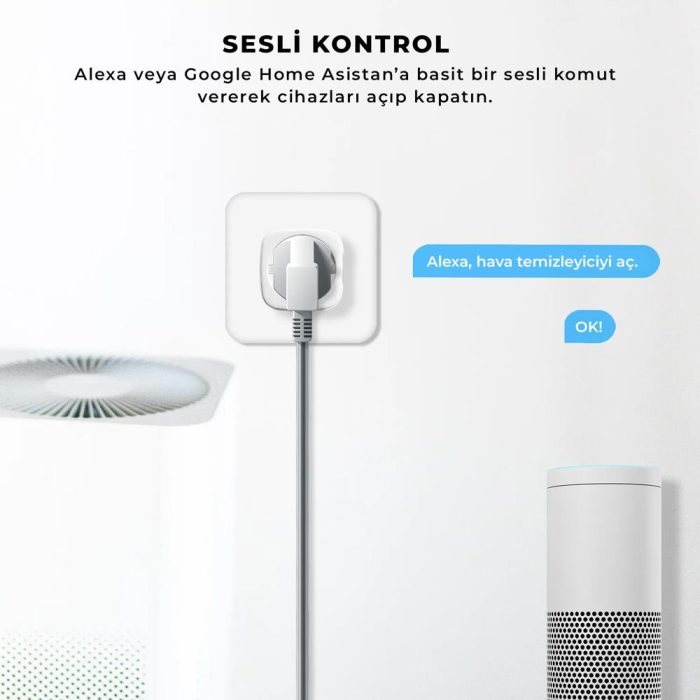 Akıllı WiFi Priz 16A Tuya Destekli Enerji Takipli Alexa Uyumlu - Görsel 3