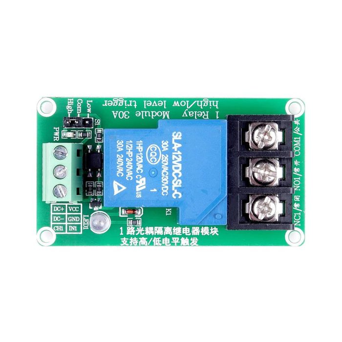 1 Kanal 5V DC 30A Yüksek ve Düşük Tetiklemeli Optokuplör Röle Modülü - Görsel 2