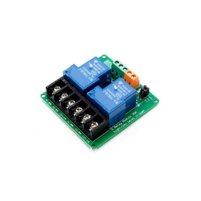 2 Kanal 5V DC 30A Yüksek ve Düşük Tetiklemeli Optokuplör Röle Modülü - Görsel 3