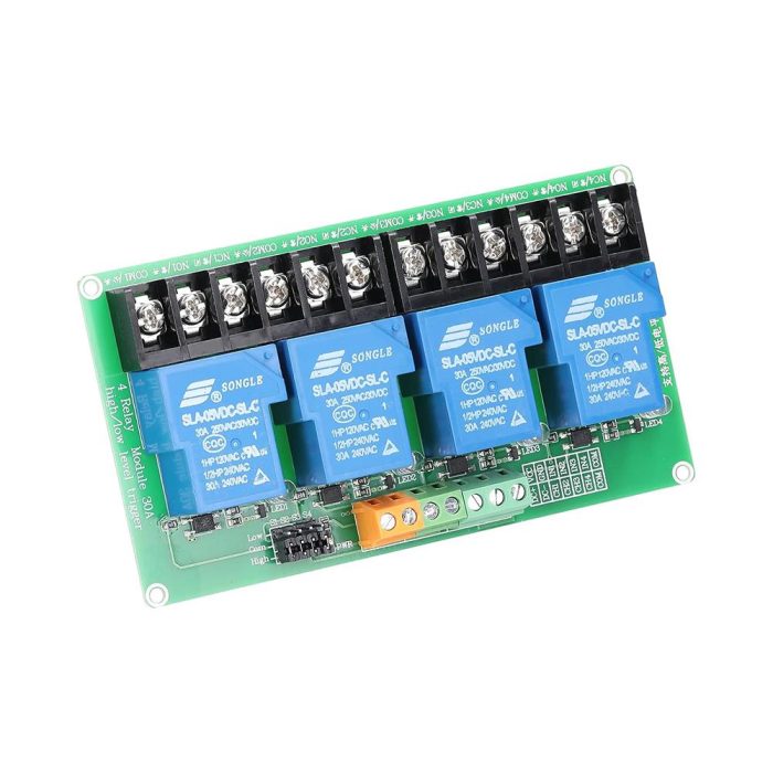 4 Kanal 5V DC 30A Yüksek ve Düşük Tetiklemeli Optokuplör Röle Modülü - Görsel 2