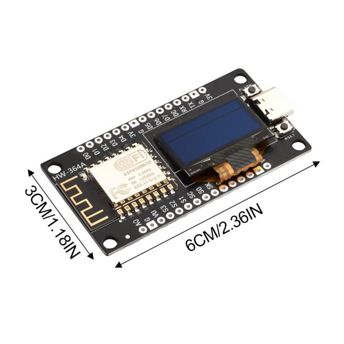 NodeMCU ESP8266 0.96 Inch OLED Ekran ile Birlikte Type-C Geliştirme Kartı - Görsel 7