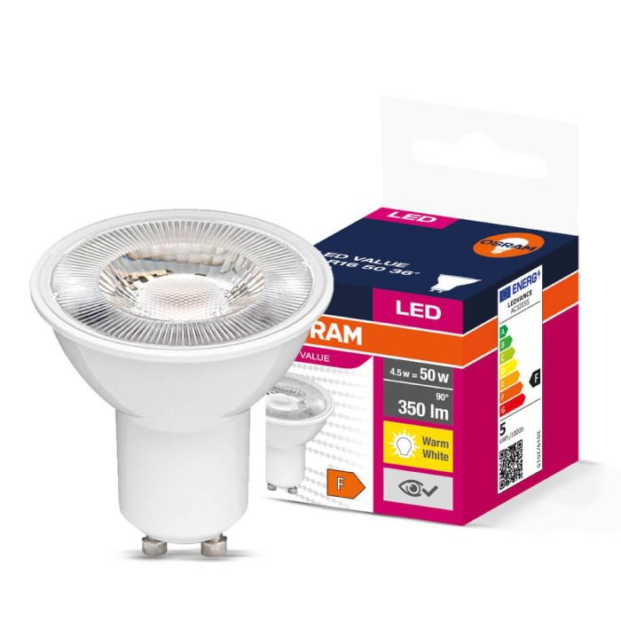 Osram LED Value PAR16 4.5W GU10 3000K Sıcak Beyaz Ampul 10 Adet - Görsel 2