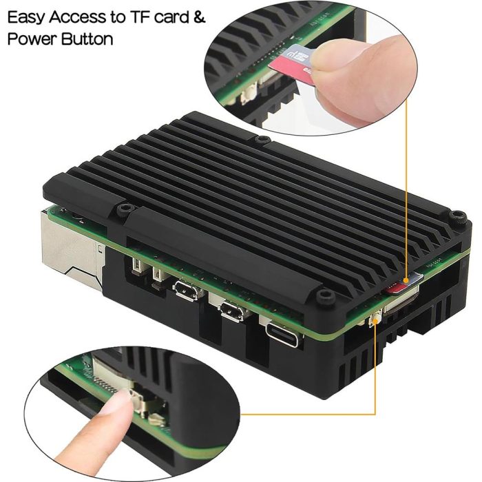 Raspberry Pi 5 Çift Fanlı Alüminyum Kasa Soğutucu Muhafaza Kutusu - Görsel 5