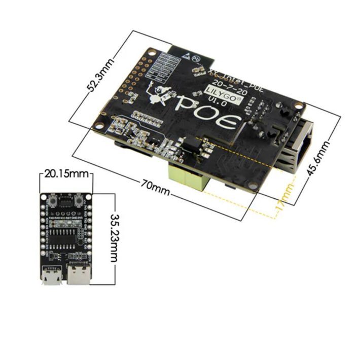 t-internet-poe-esp32-wroom-lan8720a-chip-ethernet-adaptoru-ve-downloader-genisleme-karti-8020.jpg T-Internet-POE ESP32-WROOM LAN8720A Chip Ethernet Adaptörü ve Downloader Genişleme Kartı - Görsel 3