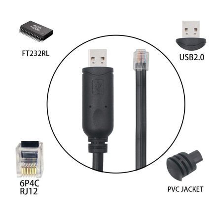 USB 6P4C RJ12 FT232RL Dönüştürücü Kablo