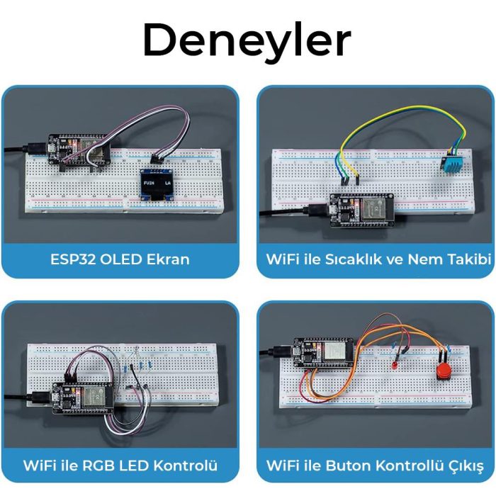 ESP32 ESP-32S WiFi IoT Geliştirme Kartı Temel Başlangıç Seti - Görsel 4