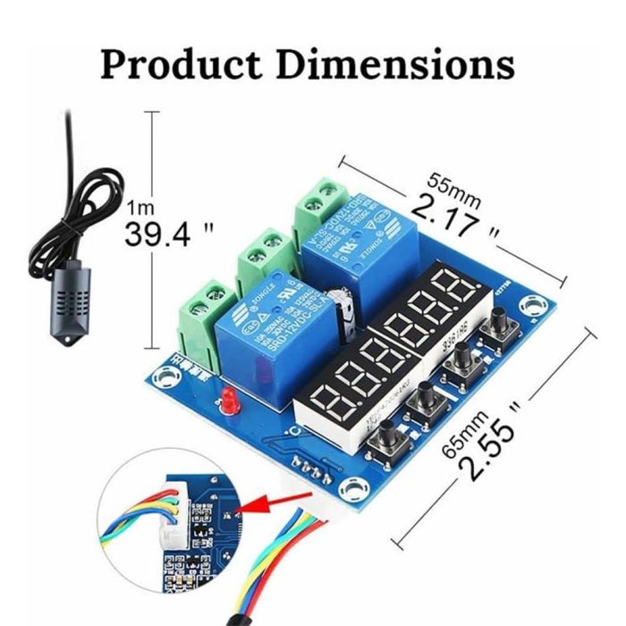 XH-M452 / ZFX-452 Termostat Sıcaklık ve Nem Denetleyici Modülü (Çift LED Dijital Ekran) - Görsel 4