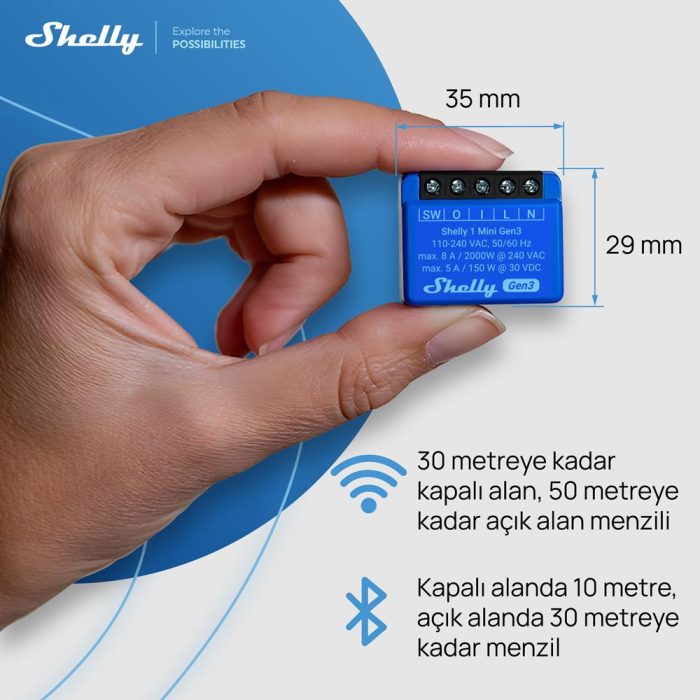Shelly 1 Mini Gen3 Akıllı Röle - Görsel 7