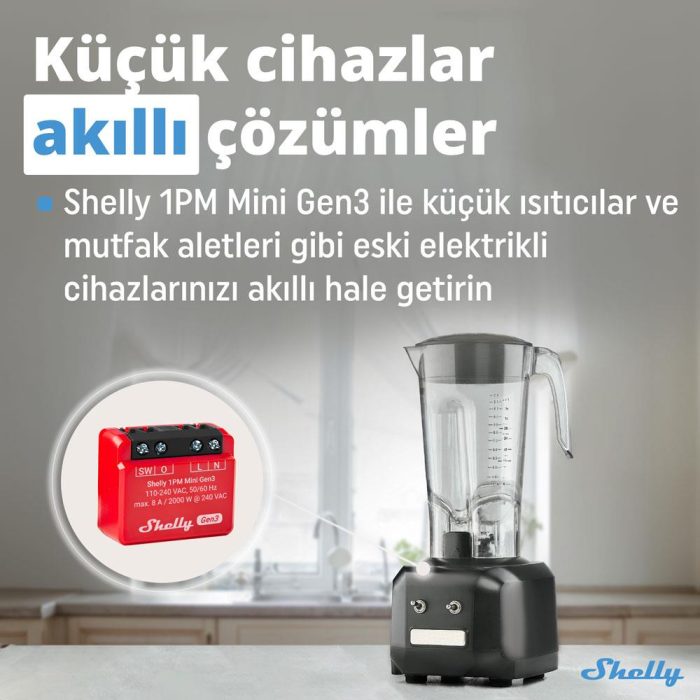 Shelly 1PM Mini Gen3 Enerji Ölçer Röle - Görsel 4