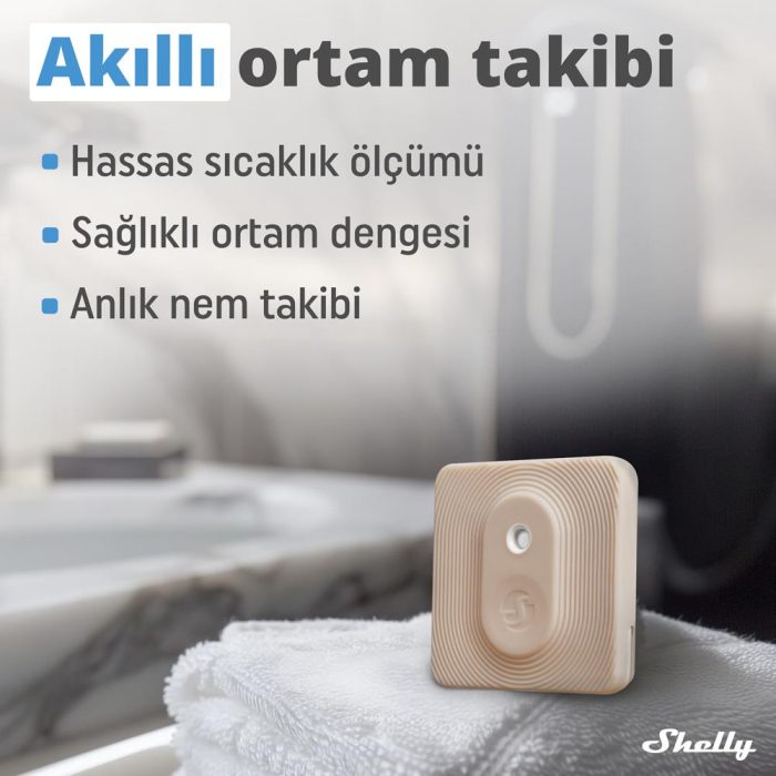 Shelly BLU H&T akıllı iklim kontrolü ve konforlu ortam takibi ürün görseli - TLS Robotik