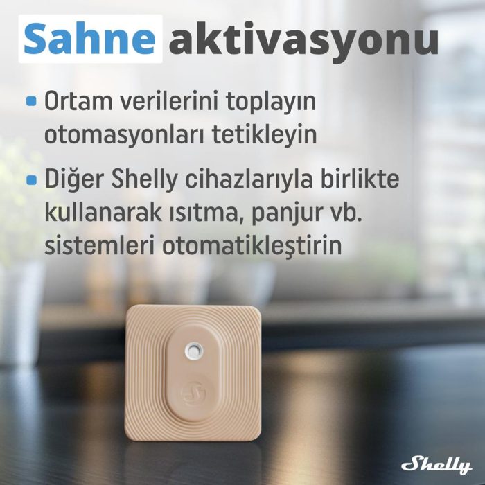 Shelly BLU H&T Bluetooth bağlantı düşük enerji tüketimi ve akıllı otomasyon ürün görseli - TLS Robotik