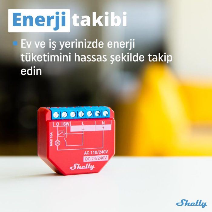 Shelly Plus 1PM Tek Kanal Enerji Ölçer Akıllı Röle - Görsel 4