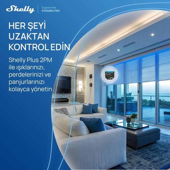 Shelly Plus 2PM kolay kurulum standart elektrik kutusuna uyumlu panjur anahtarı montaj görseli - TLS Robotik