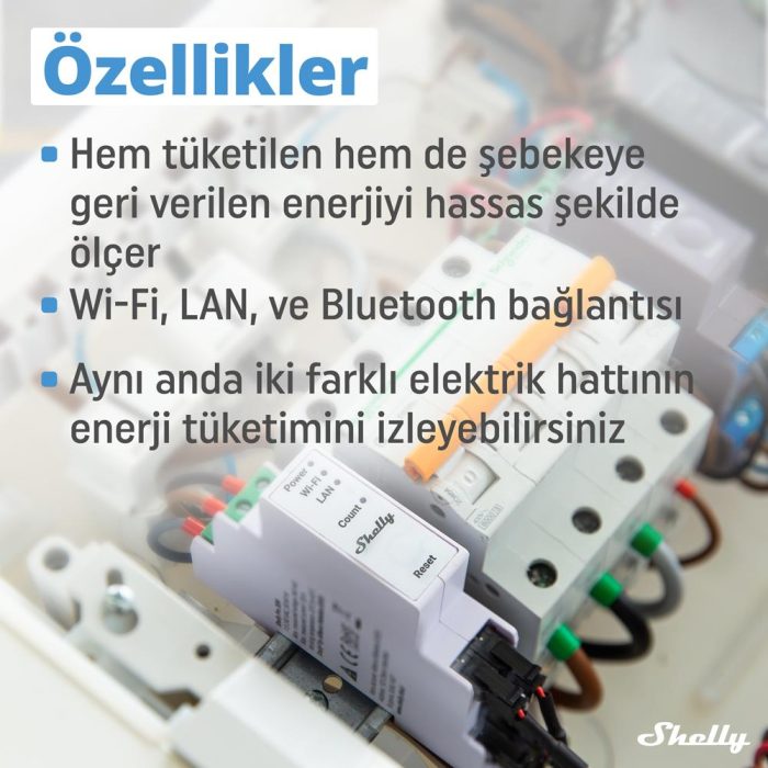 Shelly Pro 3EM 120A 3 Faz Enerji Ölçer - Görsel 2