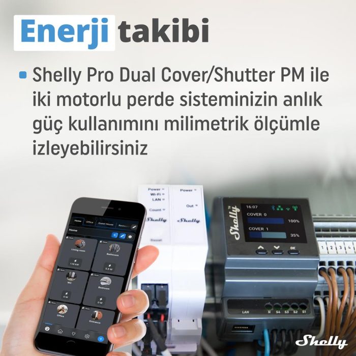 Shelly Pro Dual Çift Motorlu Panjur Kontrol Rölesi - Görsel 2