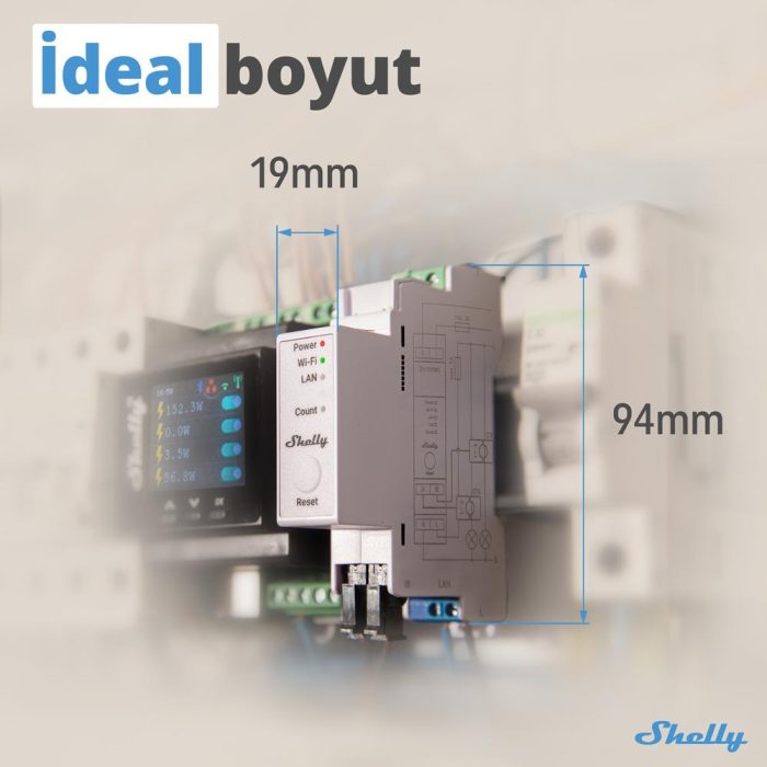 Shelly Pro EM-50 1 Faz Enerji Ölçer - Görsel 7