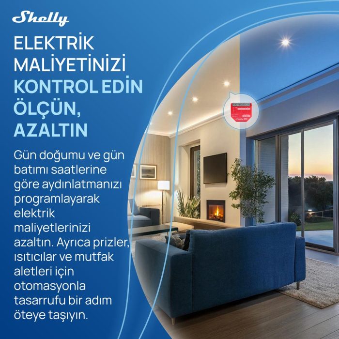 Shelly 1PM Gen4 Enerji Ölçümlü 16A Akıllı Röle - Görsel 5