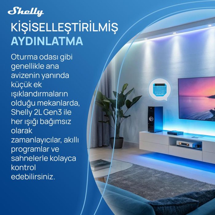 Shelly 2L Gen3 Nötrsüz 2 Kanallı Akıllı Röle - Görsel 6