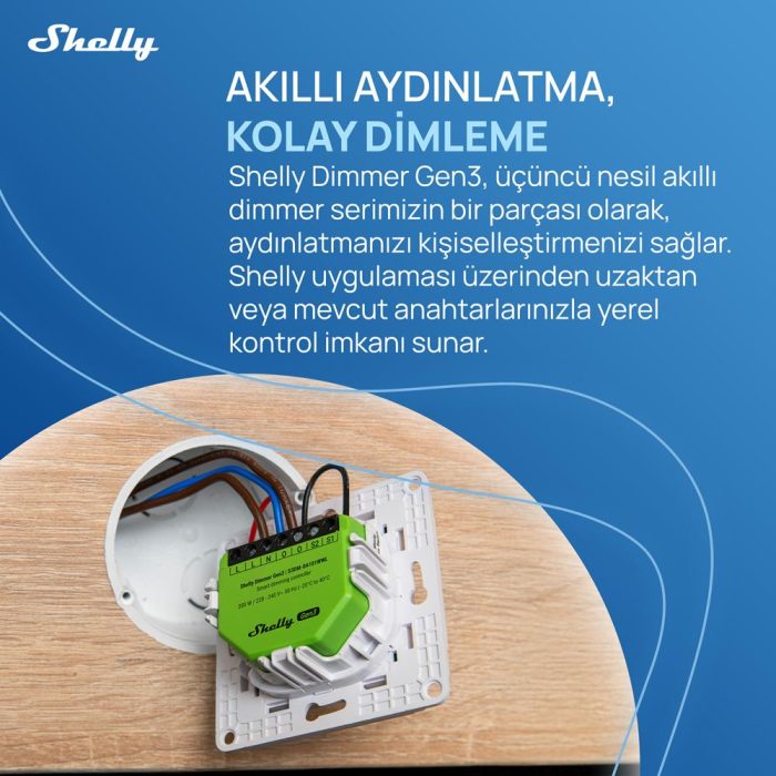 Shelly Dimmer Gen3 Akıllı Led Dimmer Kontrol Rölesi - Görsel 2